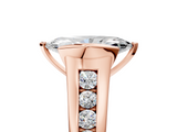 Rose gold Marquise Solitaire Bezel-Set Diamond Ring with Channel-Set Band_42