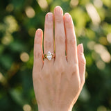 Rose gold Marquise Solitaire Bezel Set Diamond Ring with Wide Band_15