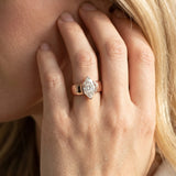 Rose gold Marquise Solitaire Bezel Set Diamond Ring with Wide Band_17