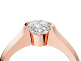 Rose gold Marquise Solitaire Bezel Set Diamond Ring with Wide Band_7
