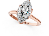 Rose gold Marquise Solitaire Cathedral Diamond Ring with Six-Prong Setting_26