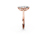 Rose gold Marquise Solitaire Cathedral Diamond Ring with Six-Prong Setting_27