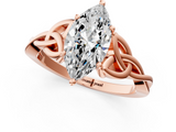 Rose gold Marquise Solitaire Celtic Knot Engagement Ring with Four-Prong Setting_107