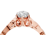 Rose gold Marquise Solitaire Celtic Knot Engagement Ring with Four-Prong Setting_110