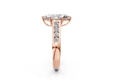 Rose gold Marquise Solitaire Channel-Set Diamond Engagement Ring with Four-Prong Setting_34
