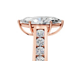 Rose gold Marquise Solitaire Channel-Set Diamond Engagement Ring with Four-Prong Setting_37
