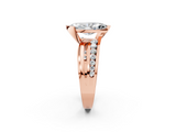 Rose gold Marquise Solitaire Channel-Set Split Shank Ring with Tension Prong Setting_17