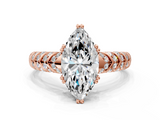 Rose gold Marquise Solitaire Chevron Pave Diamond Engagement Ring with Six-Prong Setting_3