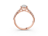 Rose gold Marquise Solitaire Chevron Pave Diamond Engagement Ring with Six-Prong Setting_6