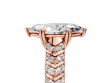 Rose gold Marquise Solitaire Chevron Pave Diamond Engagement Ring with Six-Prong Setting_8