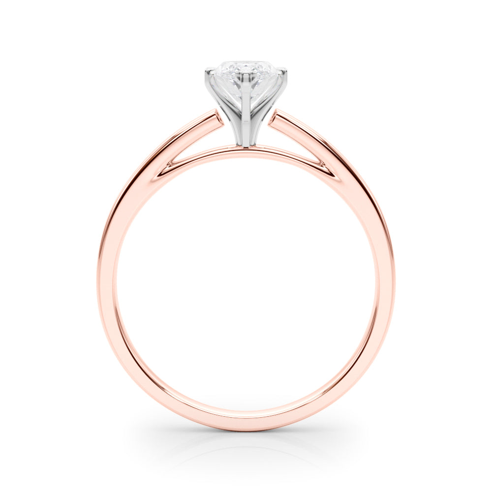 Rose gold Marquise Solitaire Diamond Engagement Ring with Four-Prong Setting on a Classic Band 2