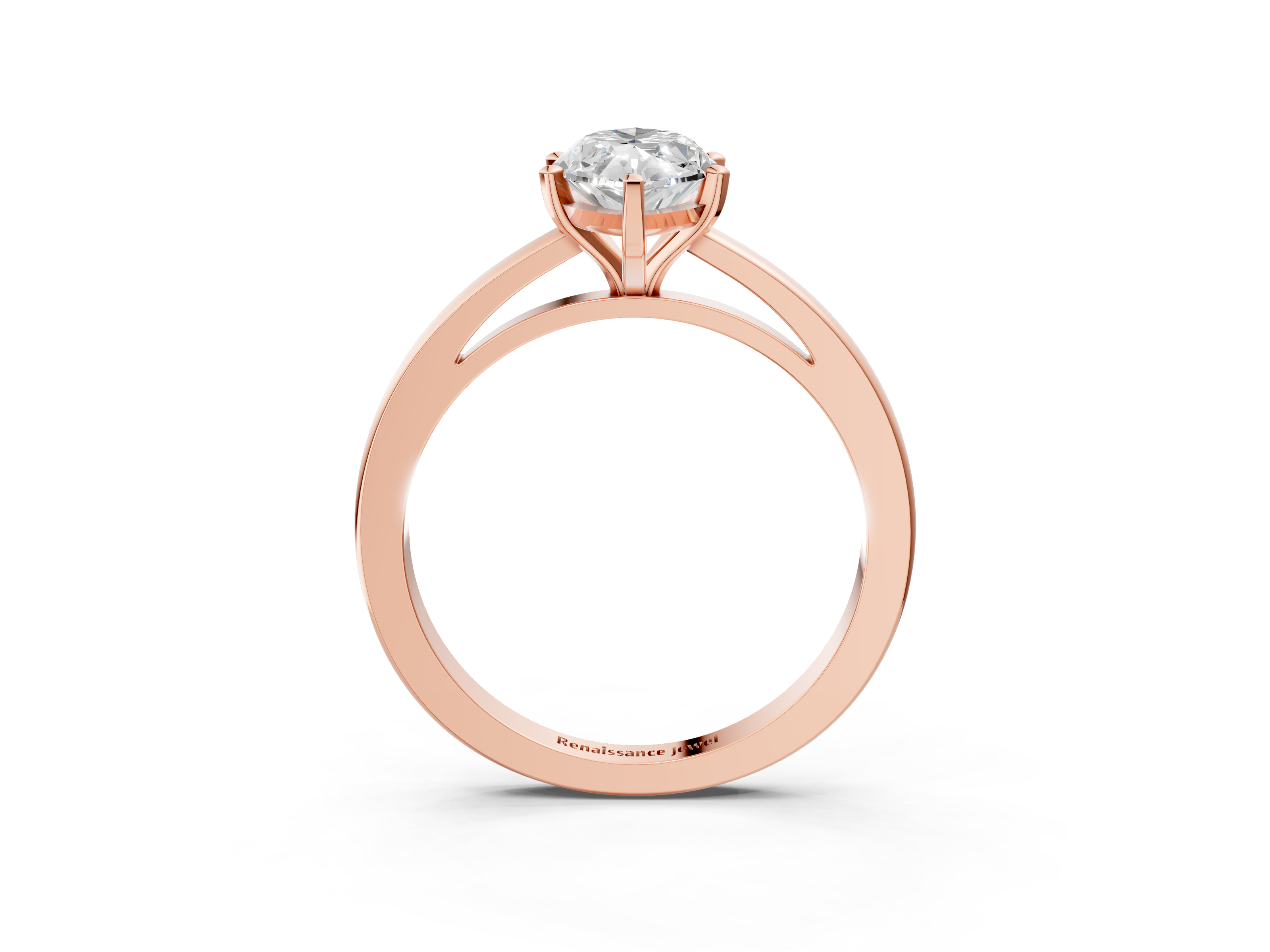 Rose gold Marquise Solitaire Diamond Engagement Ring with Four-Prong Setting on a Classic Band_12