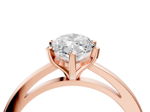 Rose gold Marquise Solitaire Diamond Engagement Ring with Four-Prong Setting on a Classic Band_13