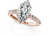 Rose gold Marquise Solitaire Diamond Engagement Ring with Pavé Band and Six-Prong Setting_28