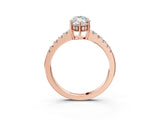 Rose gold Marquise Solitaire Diamond Engagement Ring with Pavé Band and Six-Prong Setting_30