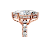 Rose gold Marquise Solitaire Diamond Engagement Ring with Pavé Band and Six-Prong Setting_32