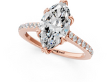 Rose gold Marquise Solitaire Diamond Engagement Ring with Pave Band and Six-Prong Setting_42