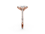 Rose gold Marquise Solitaire Diamond Engagement Ring with Pave Band and Six-Prong Setting_43