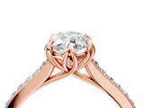 Rose gold Marquise Solitaire Diamond Engagement Ring with Pave Band and Six-Prong Setting_45