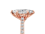 Rose gold Marquise Solitaire Diamond Engagement Ring with Pave Band and Six-Prong Setting_46