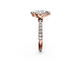 Rose gold Marquise Solitaire Diamond Pavé Band with Six-Prong Setting_38