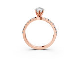 Rose gold Marquise Solitaire Diamond Pavé Band with Six-Prong Setting_39