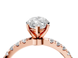 Rose gold Marquise Solitaire Diamond Pavé Band with Six-Prong Setting_40