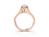 Rose gold Marquise Solitaire Diamond Ring with Cathedral Band and Four-Prong Setting_68