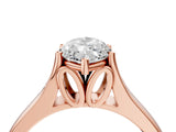 Rose gold Marquise Solitaire Diamond Ring with Cathedral Band and Four-Prong Setting_69