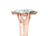 Rose gold Marquise Solitaire Diamond Ring with Cathedral Band and Four-Prong Setting_70