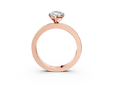 Rose gold Marquise Solitaire Diamond Ring with Channel-Set Baguette Band and Four-Prong Setting_117