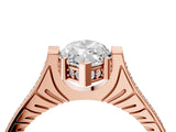Rose gold Marquise Solitaire Diamond Ring with Channel Set Band and Bezel Prong Setting_60