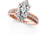 Rose gold Marquise Solitaire Diamond Ring with Channel Set Band and Six-Prong Setting_46