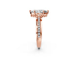 Rose gold Marquise Solitaire Diamond Ring with Channel Set Band and Six-Prong Setting_47