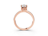Rose gold Marquise Solitaire Diamond Ring with Channel Set Band and Six-Prong Setting_48