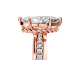 Rose gold Marquise Solitaire Diamond Ring with Channel Set Band and Six-Prong Setting_50