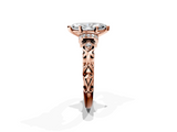 Rose gold Marquise Solitaire Diamond Ring with Filigree Band and Four-Prong Setting_81