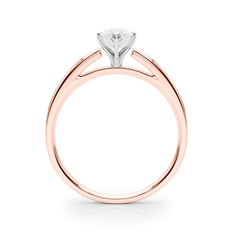 Rose gold Marquise Solitaire Diamond Ring with Four-Prong Setting and Classic Band 2