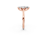 Rose gold Marquise Solitaire Diamond Ring with Four-Prong Setting and Classic Band_10