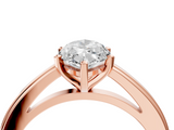 Rose gold Marquise Solitaire Diamond Ring with Four-Prong Setting and Classic Band_12