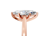 Rose gold Marquise Solitaire Diamond Ring with Four-Prong Setting and Classic Band_13