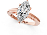 Rose gold Marquise Solitaire Diamond Ring with Four-Prong Setting and Classic Band_9