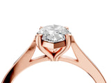 Rose gold Marquise Solitaire Diamond Ring with Four-Prong Setting and Tapered Band 5