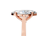 Rose gold Marquise Solitaire Diamond Ring with Four-Prong Setting and Tapered Band