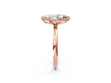 Rose gold Marquise Solitaire Diamond Ring with Four-Prong Setting on a Plain Band_22