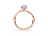 Rose gold Marquise Solitaire Diamond Ring with Four-Prong Setting on a Plain Band_23