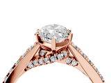 Rose gold Marquise Solitaire Diamond Ring with Pavé Band and Four-Prong Setting_106