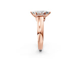Rose gold Marquise Solitaire Diamond Ring with Pave Band and Six-Prong Setting_36