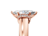 Rose gold Marquise Solitaire Diamond Ring with Pave Band and Six-Prong Setting_39