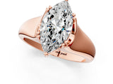 Rose gold Marquise Solitaire Diamond Ring with Six-Prong Cathedral Setting_33
